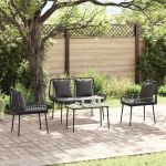 Set de Mobilier pentru Grădină cu pernă 4 pcs Maro, Negru, Crem GartenMobel Dekor