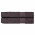 Prosoape 2 buc Antracit 100x200 cm 360 g/m² 100% bumbac GartenMobel Dekor
