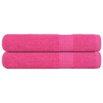 Prosoape 2 buc Roz 100x200 cm 360 g/m² 100% bumbac GartenMobel Dekor