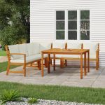 Set mobilier de grădină cu perne, 7 piese, lemn masiv de acacia GartenMobel Dekor