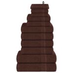 Set prosoape 12 piese maro 360 g/m² 100% bumbac GartenMobel Dekor