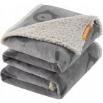 FEANDREA Patura impermeabila XXL pentru caini, fleece si flanel, fata dubla, 203x152 cm, gri Household NewTrend