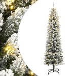 Brad de Crăciun artificial 150 LED-uri și zăpadă, 120 cm GartenMobel Dekor