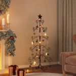 Brad de Crăciun din metal pentru decor, negru, 150 cm GartenMobel Dekor