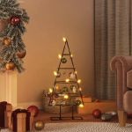 Brad de Crăciun din metal pentru decor, negru, 60 cm GartenMobel Dekor