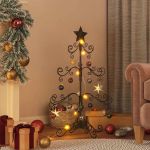 Brad de Crăciun din metal pentru decor, negru, 90 cm GartenMobel Dekor