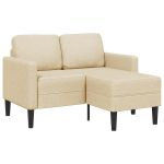 Canapea cu 2 locuri cu șezlong în formă L, țesătură crem 125 cm GartenMobel Dekor