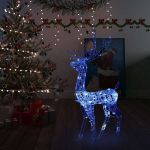Decorațiune de Crăciun ren 140 LED-uri albastru 120 cm acril GartenMobel Dekor