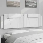 Pernă pentru tăblie pat, alb, 183 cm, piele artificială GartenMobel Dekor