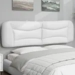 Pernă pentru tăblie pat, alb, 193 cm, piele artificială GartenMobel Dekor