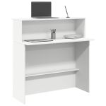 Birou de recepție alb 100x50x103,5 cm din lemn prelucrat GartenMobel Dekor