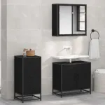 Bufet cu sertar Stejar negru 35.5 x 35 x 76 cm Lemn compozit GartenMobel Dekor