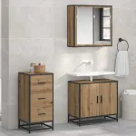 Bufet stejar artizanal 35.5 x 35 x 76 cm Lemn compozit GartenMobel Dekor