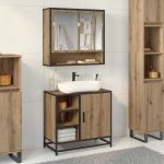 Dulap pentru Chiuveta de Baie stejar artizanal 65 x 33 x 60 cm GartenMobel Dekor