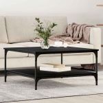 Masă de cafea Stejar negru 80 x 80 x 40 cm Lemn compozit GartenMobel Dekor