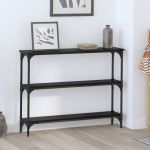 Masă de consolă Stejar negru 100 x 22.5 x 75 cm Lemn compozit GartenMobel Dekor