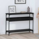Masă de consolă Stejar negru 100 x 29 x 75 cm Lemn compozit GartenMobel Dekor