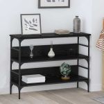 Masă de consolă Stejar negru 100 x 32 x 75 cm Lemn compozit GartenMobel Dekor