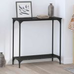 Masă de consolă Stejar negru 75 x 30.5 x 75 cm Lemn compozit GartenMobel Dekor