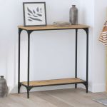 Masă de consolă cu raft stejar artizanal 75 x 30.5 x 75 cm GartenMobel Dekor