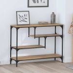 Masă de consolă stejar artizanal 100 x 30 x 75 cm Lemn compozit GartenMobel Dekor