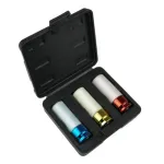 Trusa 3 capete tubulare de impact, pentru jante aluminiu, 17/19/21 mm, 85 mm, 1/2",  Dedra GartenVIP DiyLine