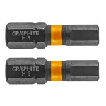 Set biti de impact HEX5X25mm 1/4" 2buc. GRAPHITE 56H508 HardWork ToolsRange
