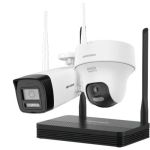 Kit supraveghere IP Wireless Hikvision HiLook, 2 camere 4MP, IR 30m, microfon, difuzor, slot microSD, NVS - IKS-2044BTH-PH/W SafetyGuard Surveillance