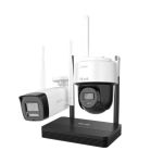 Kit supraveghere IP Wireless Hikvision HiLook IKS-2044BPH-PH/W, 1x camera dome, 1x camera bullet, 4MP, Audio, NVR 4 canale SafetyGuard Surveillance