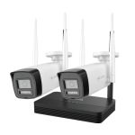 Kit supraveghere IP wireless Hikvision HiLook, 2 camere bullet, 4MP, IR 30m, Audio, slot microSD, NVR 4 canale - IKS-2044BH-PH/W SafetyGuard Surveillance