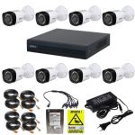 Kit complet Dahua 8 camere 2MP IR 20m, DVR 8 canale 2MP, accesorii, HDD 1TB + Autocolant Rovision SafetyGuard Surveillance