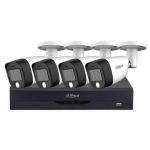 Sistem supraveghere Dahua 5MP 4 Camere Analog Exterior Lentila 3.6mm Dual Light IR 20m WL 20m Microfon si DVR 4 canale WizSense Audio SafetyGuard Surveillance