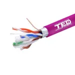 Cablu FTP cat.6 cupru integral 0,56 23AWG LSZH ignifug FLUKE PASS violet rola 305ml TED Wire Expert TED002433 SafetyGuard Surveillance
