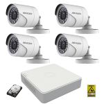 Kit pentru supraveghere, echipament Hikvision Full HD 1080P cu 4 camere de supraveghere cu IR 20 m si HDD 1 Tb Western Digital WD10PURX inclus! SafetyGuard Surveillance