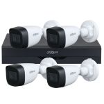 Kit supraveghere 4 camere basic 5 MP, IR 30 M, lentila fixa de 2.8mm, DVR 4 canale, Dahua cu Wizsense, inteligenta artificiala SafetyGuard Surveillance