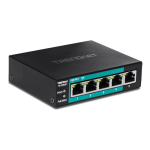 Switch 4 porturi Fast Ethernet Long Range 250m PoE+ 60W'1 port Fast Ethernet - TRENDnet TE-FP051 SafetyGuard Surveillance