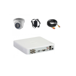 Kit sistem supraveghere video 1 camera 2MP interior complet Hikvision IR 20 m cu DVR, meniu romana, Cloud, soft telefon mobil inclus SafetyGuard Surveillance