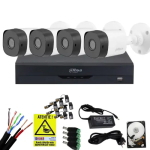 Sistem complet profesional 4 camere supraveghere exterior FULL HD 20m IR, DVR 4 canale, accesorii + hard 1TB SafetyGuard Surveillance