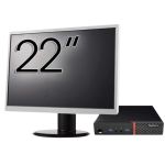Pachet Calculator LENOVO Thinkcentre M600 Tiny, Intel Pentium J3710 1.60-2.64GHz, 4GB DDR3, 120GB SSD + Monitor 22&quot; NewTechnology Media