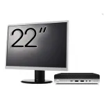 Pachet Calculator Refurbished HP EliteDesk 800 G3 Mini PC, Intel Core i7-7700T 2.90 - 3.80GHz, 8GB DDR4, 256GB SSD, Wi-Fi + Monitor 22 Inch + Windows 10 Pro NewTechnology Media