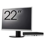 Pachet Calculator Second Hand HP EliteDesk 800 G3 Mini PC, Intel Core i5-6500T 2.50GHz, 16GB DDR4, 256GB SSD + Monitor 22&quot; NewTechnology Media