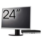 Pachet Calculator Second Hand HP EliteDesk 800 G3 Mini PC, Intel Core i5-6500T 2.50GHz, 16GB DDR4, 256GB SSD + Monitor 24&quot; NewTechnology Media
