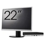 Pachet Calculator Second Hand HP EliteDesk 800 G3 Mini PC, Intel Core i5-6500T 2.50GHz, 8GB DDR4, 256GB SSD + Monitor 22" NewTechnology Media