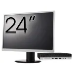 Pachet Calculator Second Hand HP EliteDesk 800 G3 Mini PC, Intel Core i7-6700T 2.80GHz, 8GB DDR4, 256GB SSD + Monitor 24" NewTechnology Media