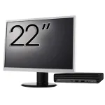 Pachet Calculator Second Hand HP EliteDesk 800 G6 Mini PC, Intel Core i5-10500T 2.30 - 3.80GHz, 8GB DDR4, 256GB SSD + Monitor 22" NewTechnology Media