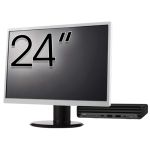 Pachet Calculator Second Hand HP EliteDesk 800 G6 Mini PC, Intel Core i5-10500T 2.30 - 3.80GHz, 8GB DDR4, 256GB SSD + Monitor 24&quot; NewTechnology Media