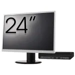 Pachet Calculator Second Hand HP EliteDesk 800 G6 Mini PC, Intel Core i5-10500T 2.30 - 3.80GHz, 8GB DDR4, 256GB SSD + Monitor 24" NewTechnology Media