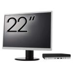 Pachet Calculator Second Hand HP ProDesk 400 G5 Mini PC, Intel Core i5-9500T 2.20 - 3.70GHz, 8GB DDR4, 256GB SSD + Monitor 22&quot; NewTechnology Media