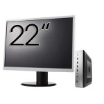 Pachet PC Second Hand HP T730 Thin Client, AMD RX-427BB 2.70-3.60GHz, 8GB DDR3, 32GB SSD Flash + Monitor 22&quot; NewTechnology Media