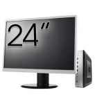 Pachet PC Second Hand HP T730 Thin Client, AMD RX-427BB 2.70-3.60GHz, 8GB DDR3, 32GB SSD Flash + Monitor 24&quot; NewTechnology Media
